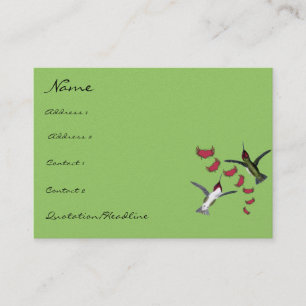 Tarjeta De Visita Colibríes Corazones Grunge con Alas