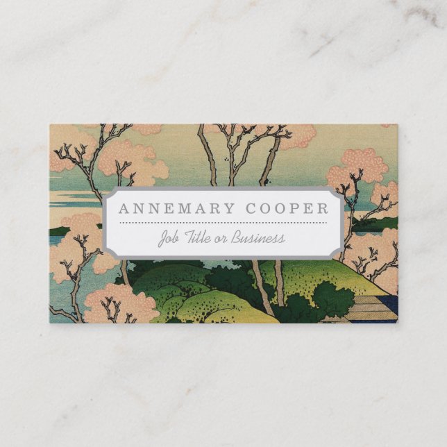 Tarjeta De Visita Colina de Goten-yama, Shinagawa en el Tōkaidō. (Anverso)