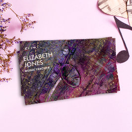 Tarjeta De Visita Collage de arte saxofón - medios mixtos