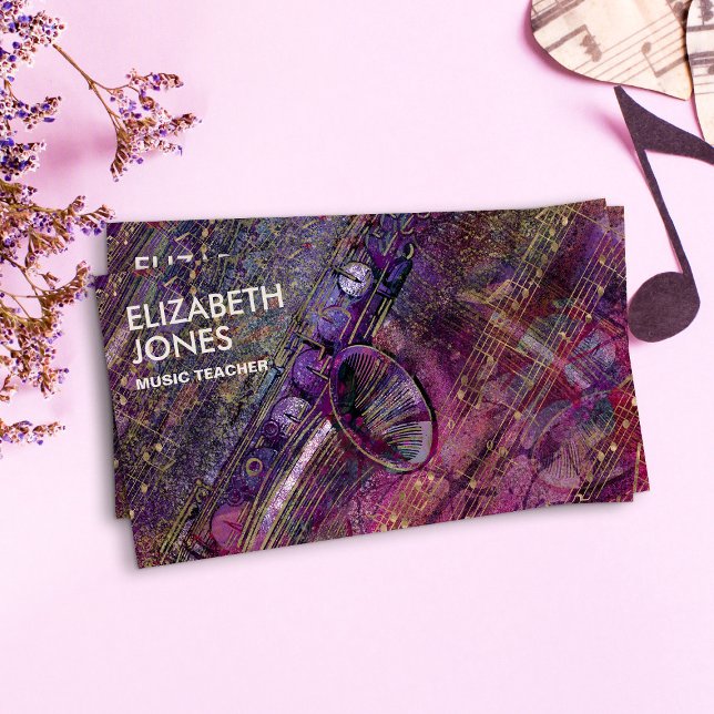 Tarjeta De Visita Collage de arte saxofón - medios mixtos (Subido por el creador)