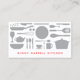 Tarjeta De Visita Collage de cocina en blanco
