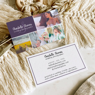 Tarjeta De Visita collage de fotógrafos bodas morados de moda