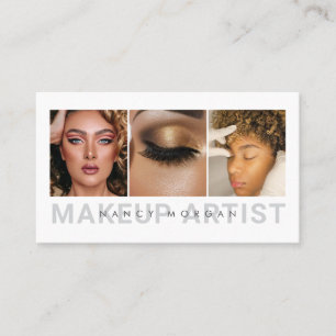 Tarjeta De Visita Collage de fotos de Artista de maquillaje Profesio
