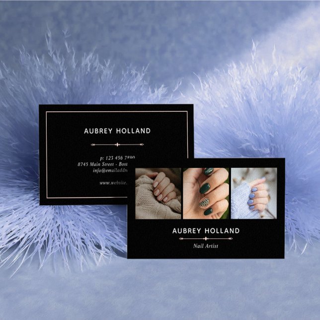 Tarjeta De Visita Collage de fotos de Artistas de Uñas Elegantes de  (Subido por el creador)