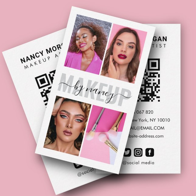 Tarjeta De Visita Collage de fotos de escritura de caligrafía de maq (Subido por el creador)