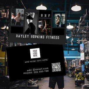 Tarjeta De Visita Collage de Fotos Moderno Entrenador Personal Fitne
