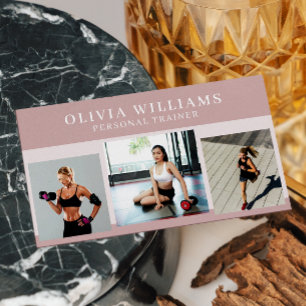 Tarjeta De Visita Collage de fotos moderno Gimnasio del entrenador p