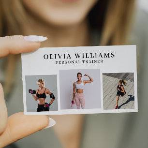 Tarjeta De Visita Collage de fotos moderno Gimnasio del entrenador p