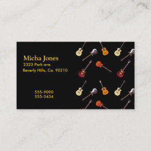 Tarjeta De Visita Collage de la guitarra acústica eléctrica y