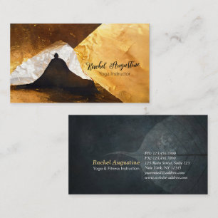 Tarjeta De Visita Collage de Relieve metalizado dorado negro instruc