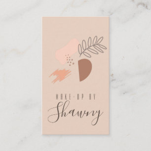 Tarjeta De Visita Collage Tono Tierra Maquillador Salón Belleza