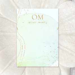 Tarjeta De Visita Collar acuático abstracto azul Aqua