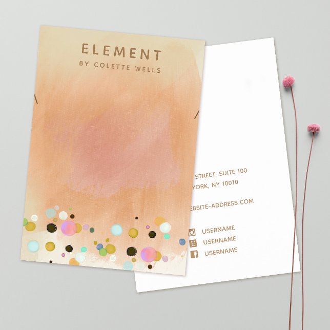 Tarjeta De Visita Collar acuático Confetti Boho Terracotta (Subido por el creador)