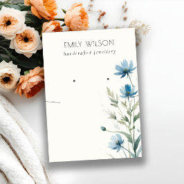 Tarjeta De Visita Collar azul de flores silvestres para la exposició