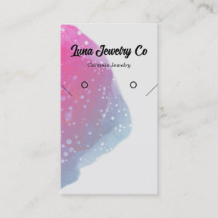 Tarjeta De Visita Collar De Cuello De Plantas Rosadas Pintadas Con J
