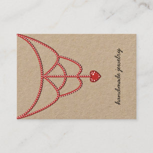 Tarjeta De Visita Collar de Perlas Joyas Muestra Glamour Del Corazón