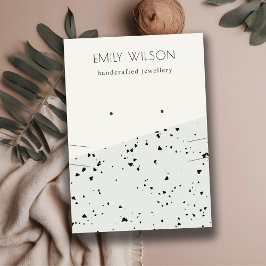 Tarjeta De Visita Collar de rizales de color negro gris Terrazzo Tex