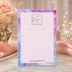 Tarjeta De Visita Collar de Unicornio Holográfico Pendientes