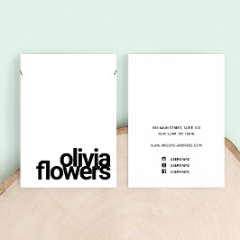 Tarjeta De Visita Collar moderno de pulsera Negrita Negra y Blanco