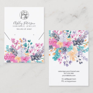 Tarjeta De Visita collares secos de pergamino floral
