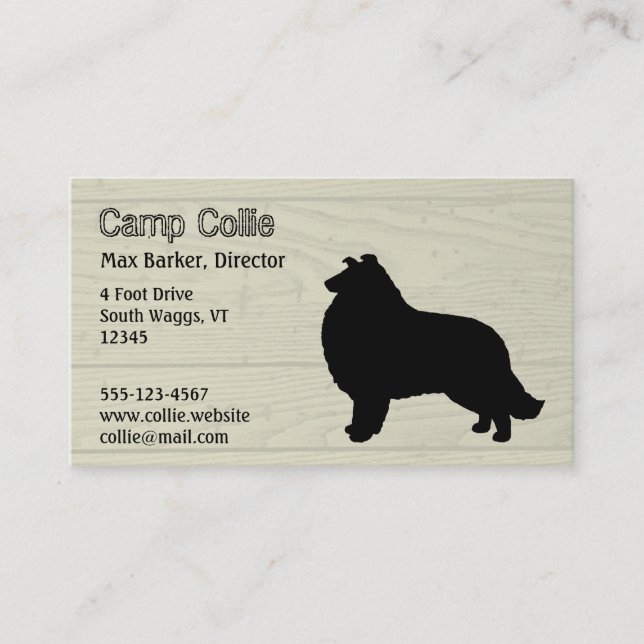 Tarjeta De Visita Collie Silhouette (Anverso)