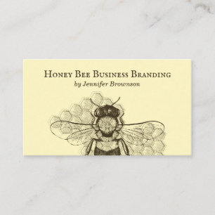 Tarjeta De Visita Colmena de abeja amarilla simple apiario retro
