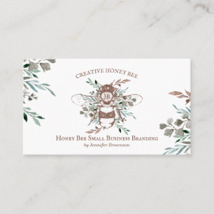 Tarjeta De Visita Colmena de abeja creativa floral rústico