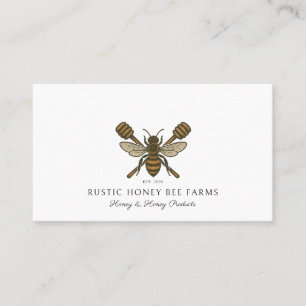Tarjeta De Visita Colmena de abeja de miel rústica apicultor