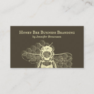 Tarjeta De Visita Colmena de abeja de panal de miel simple marrón re