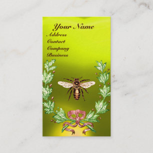 TARJETA DE VISITA COLMENA DE ABEJAS APICULTURA CORONA SELLO DE CERA