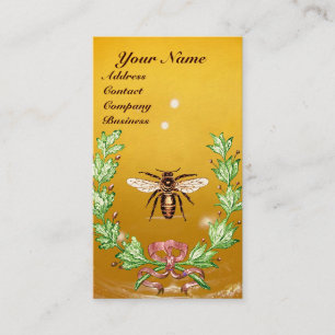 TARJETA DE VISITA COLMENA DE ABEJAS APICULTURA CORONA SELLO DE CERA 