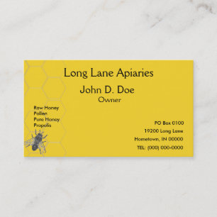 Tarjeta de visita - colmenar - apicultura