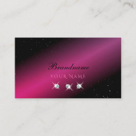 Tarjeta De Visita Colocación de ojos Black Pink Sparkle Diamonds Ele