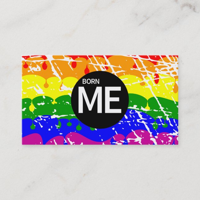 Tarjeta De Visita Coloful Me ha nacido la bandera del orgullo LGBT (Anverso)