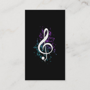 Tarjeta De Visita Coloful Treble Clef Musical Notes Art