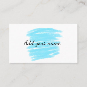 Tarjeta De Visita Color azul acuarela añadir el mensaje de texto aqu