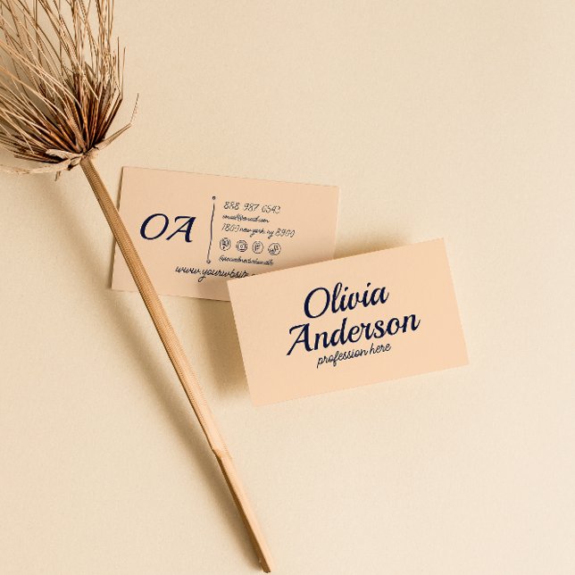 Tarjeta De Visita Color azul retro negrita grueso lindo único (Subido por el creador)