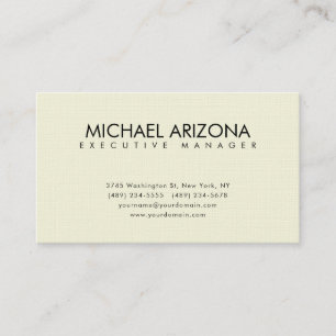 Tarjeta De Visita Color beige minimalista moderno simple lino
