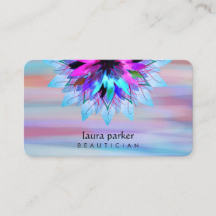 Tarjeta De Visita Color de agua Azul Lotus Logotipo Masaje Yoga