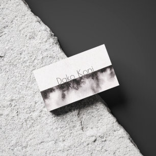 Tarjeta De Visita Color de agua blanco y negro minimalista