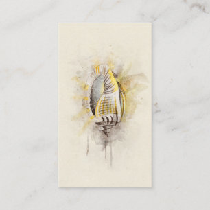 Tarjeta De Visita Color de agua de la concha tropical costera