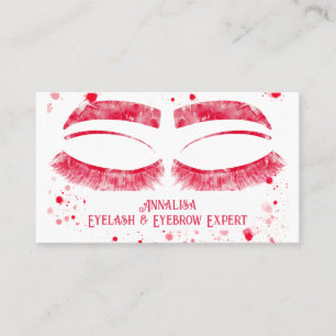 Tarjeta De Visita Color de agua de lujo Eyelash & Brow Beauty, rosa 