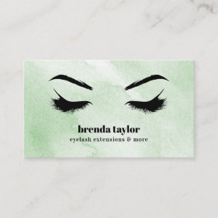 Tarjeta De Visita Color de agua Mint verde Eyelash Browbar profesion