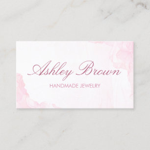 Tarjeta De Visita Color de agua rosa Collar de joyas hechas a mano