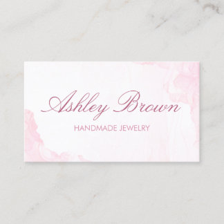 Tarjeta De Visita Color de agua rosa Collar de joyas hechas a mano