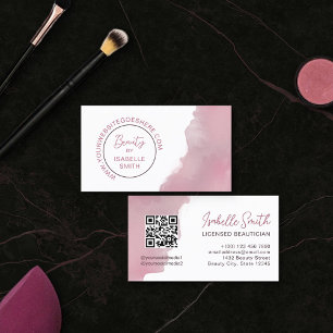 Tarjeta De Visita Color de agua rosada de palisandro Elegante Círcul