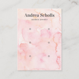 Tarjeta De Visita Color de agua rosada Negrita Joyería negrita 3 Pan
