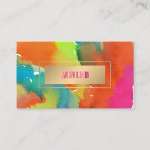 Tarjeta De Visita Color de agua vibrante de PixDezines