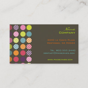 Tarjeta De Visita Color de fondo de los puntos de polka retro/diy