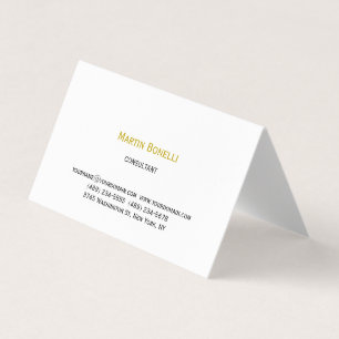 Tarjeta De Visita Color de oro Único Clásico Simple Minimalista